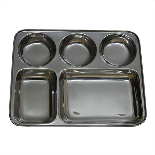 Silver Stainless Steel Meal Plate