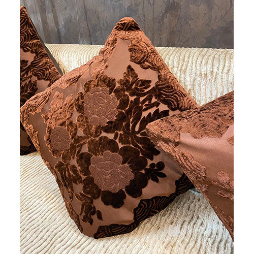 Chennille Cushions - Printed 16 x 16 Inch, 250-500 Grams | Washable, Perfect for Bed and Sofa Use