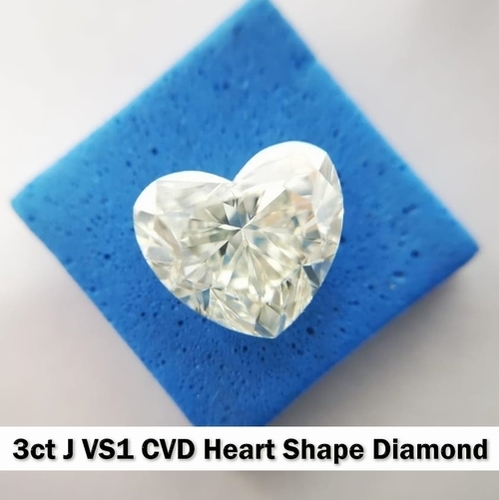 CVD Diamond 3ct J VS1 Heart shape Diamond , Non cert