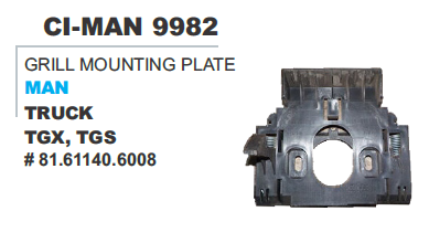 Grill Mounting Plate MAN Truck - Steel, Powder Coated | Durable, Corrosion Resistant, Easy Installation, Secure Fit