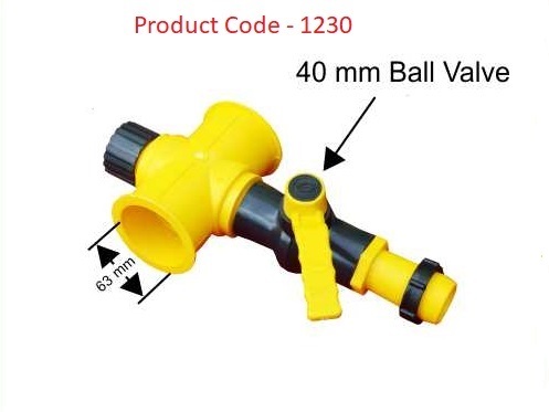 TEE 4 Way Coupler 63 mm / Ball Valve 40 mm / Adaptor 40 mm