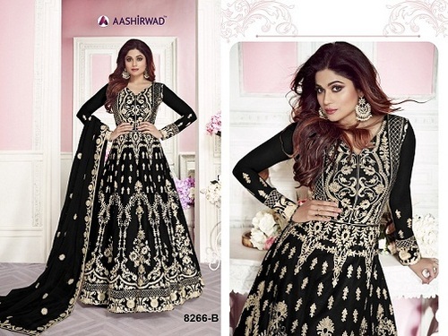 Green Anarkali Georgette