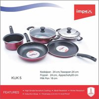 Impex KUK 5 Aluminium Nonstick 7 Pcs Cookware Set (Kadai Pan Fry Pan Tawa Pan Milk Pan and Appachatty)