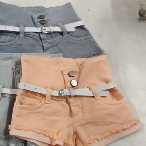 Girls Plain Denim Shorts