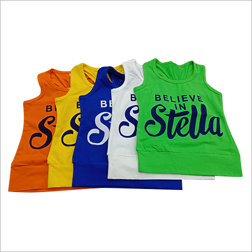Available In Different Color Kids Printed Sleeveless T-Shirts