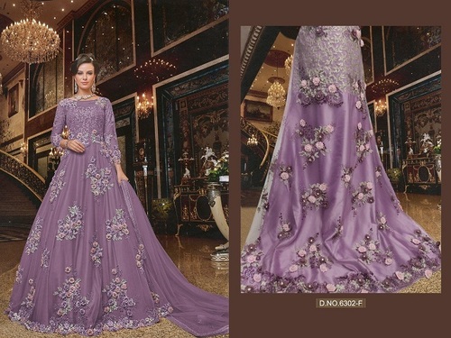 Purple Anarkali Georgette