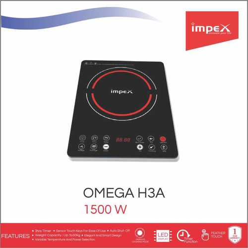 Impex OMEGA-H3A Touch Control Induction Cooktop Without Pot (1500 Watts,Black)