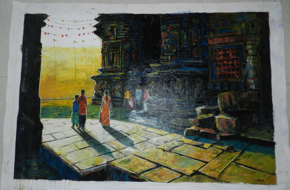 CAUVERY Arts & FRAMING, Oil On Canvas, 24" * 36", (Without Frame