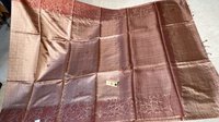 Pure Tussar (Kosa) Silk Handloom Hand Border Saree, Running Blouse