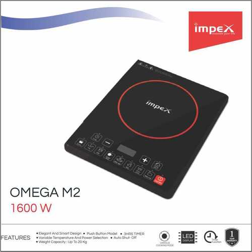 Impex Omega-M2 Light Weight Induction Cooktop Without Pot (1600 Watts,Black)