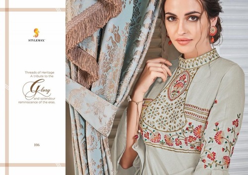 Indian Tafeta Silk Long Gown