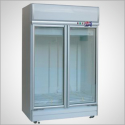 Stainless Steel Upright Chiller With Glass Door