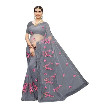 DESIGNER SAREES WITH SUPERB FLORAL EMBROIDERED