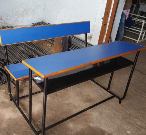 Wood And Iron School Desk Bench