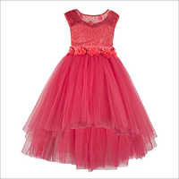 Coral High Low Party  Dress