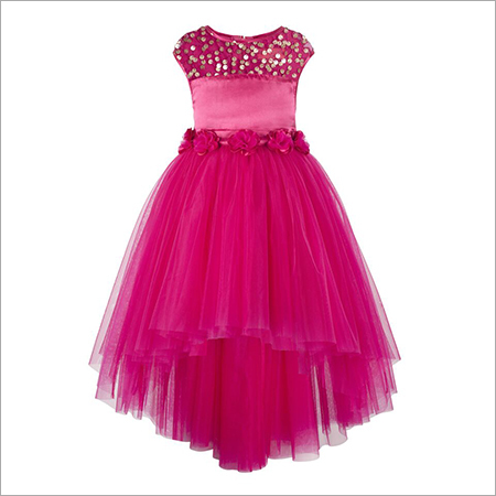 Embellished Pink Hi-low Dress