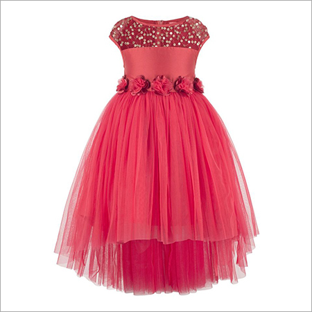 Embellished Red Hi-low Dress