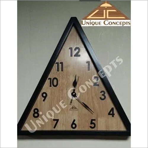 Black And Steam Beach Triangle Wooden Wall Clock