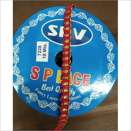 Maroon And Golden 18 Mtr Zari Lace