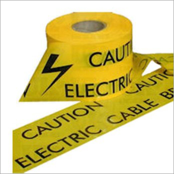 Underground Electrical Warning Tape - PVC, 4 Inch Width, Yellow/Black Color, 1 mm Thickness | Usage: Barrier, Safety Caution, Printed Pattern