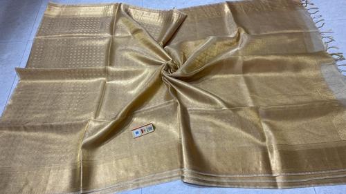PURE TISSUE TUSSAR SILK HANDLOOM ALL OVER WOMEN SAREE.