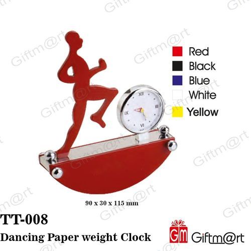 Red Dancing Paper Weight Clock