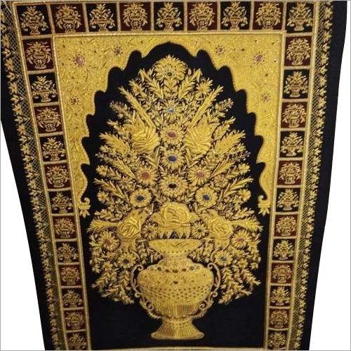 Wall Hanging Carpet - Antique Design Embroidered Washable Art | Dry Clean Friendly for Commercial Decorative Home Hotel Use