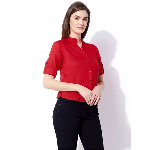 Ladies Formal Shirt - Cotton, Size S-XL | Red & Multicolour, Full Sleeves, Quick Dry, Washable, No Fade, Suitable for All Seasons