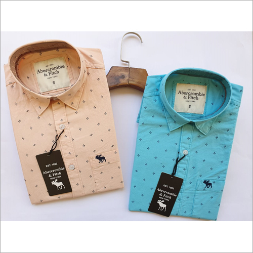 Mens Casual Shirt - Cotton Full Sleeves, Sizes S to XL, Light Orange & Light Blue Colors | Quick Dry, No Fade, Washable for All Seasons