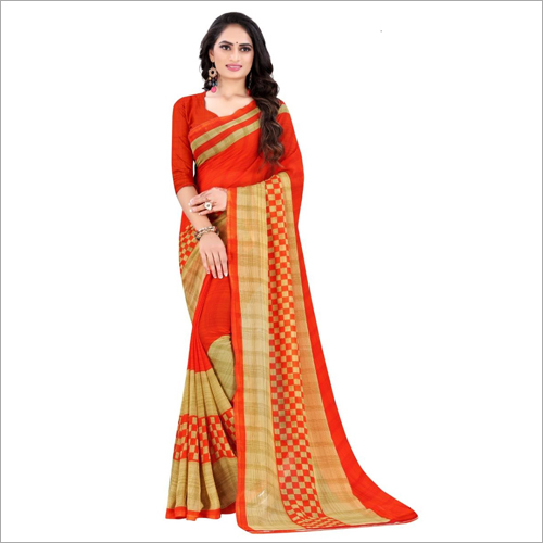 Daily Wear Poly Printed Georgette Saree