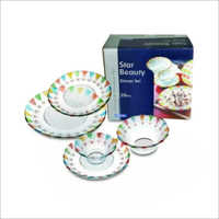Transparent 28 Piece Glass Dinner Set