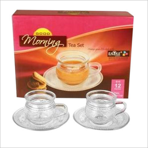 Glass Cup And Saucer Set