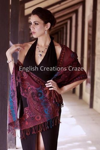 Purple Embroidered Shawls Suppliers