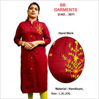 Washable Ladies Hand Work Kurti