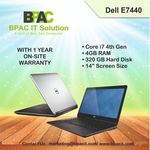 Refurbished Dell E7440 Laptop I7 4Th Generation Available Color: Black