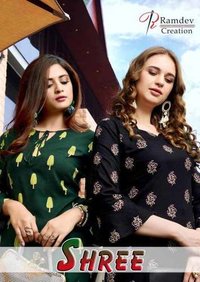 Washable Heavy Premium Rayon With Block Print Kurti