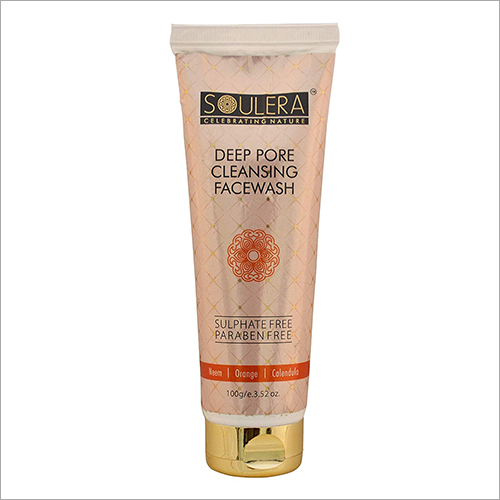 100 Gm Deep Pore Cleansing Face Wash - Paraben Free, Sulfate Free | Ideal for All Skin Types, Softens Skin, Deep Cleans Pores