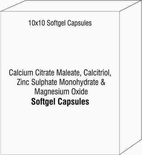 Softgel Capsule of Calcium Citrate Maleate Calcitriol Zinc Sulphate Monohydrate and Magnesium Oxide