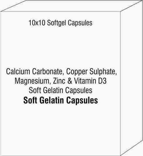 Calcium Carbonate Copper Sulphate Magnesium Zinc & Vitamin D3 Soft Gelatin Capsules