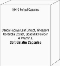 Carica Papaya Leaf Extract Tinospora Cordifolia Extract Goat Milk Powder and Vitamin E Softgel
