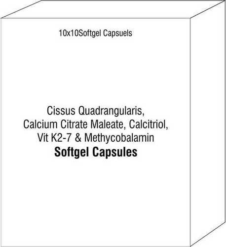 Softgel Capsule of Cissus Quadrangularis Calcium Citrate Maleate Calcitriol Vit K2-7 and Methycobala