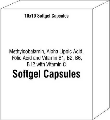 Methylcobalamin Alpha Lipoic Acid Folic Acid and Vitamin B1 B2 B6 B12 with Vitamin C Softgel Capsule