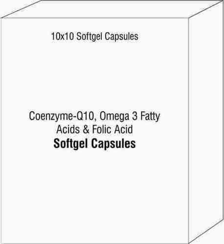 Coenzyme-Q10 Omega 3 Fatty Acids and Folic Acid Softgel Capsules