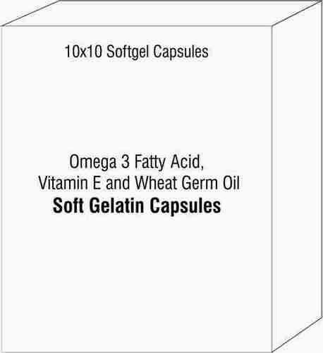 Softgel Capsule of Omega 3 Fatty Acid Vitamin E and Wheat Germ Oil