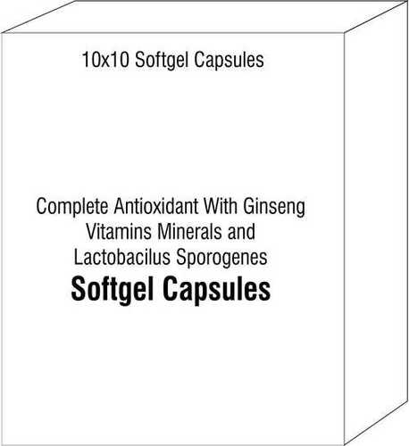 Complete Antioxidant With Ginseng Vitamins Minerals and Lactobacilus Sporogenes Softgel Capsules