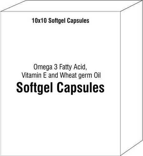 Softgel Capsules of Omega 3 Fatty Acid Vitamin E and Wheatgerm Oil
