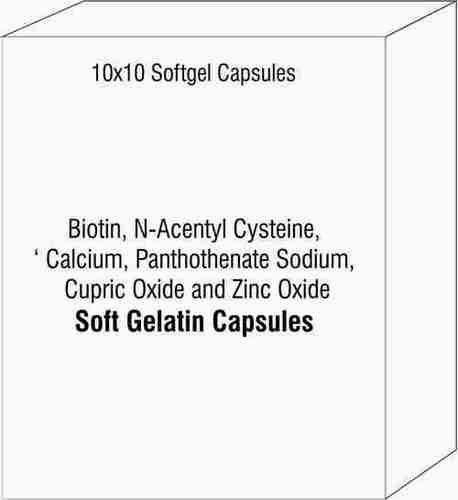 Biotin N-Acentyl Cysteine Calcium Panthothenate Sodium Cupric Oxide and Zinc Oxide Softgel Capsules By AKSHAR MOLECULES