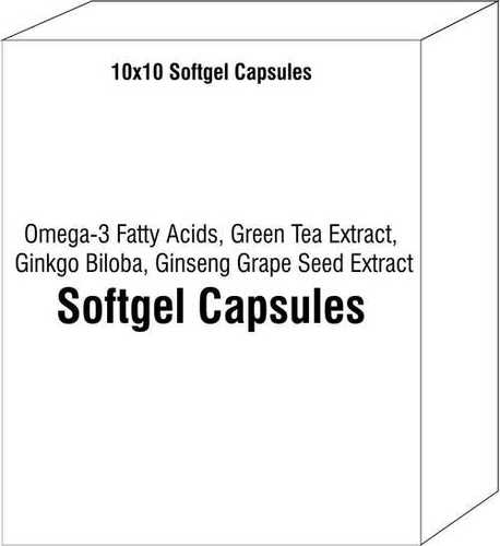 Soft Gel Capsules of Omega-3 Fatty Acids Green Tea Extract Ginkgo Biloba Ginseng Grape Seed Extract