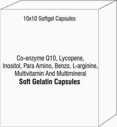 Co-enzyme Q10 Lycopene Inositol Para Amino Benzo L-arginine Multivitamin And Multimineral Softgel