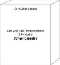 Folic Acid DHA Methycobalamin and Pyridoxine Softgel Capsules